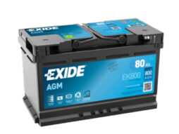 Batería de coche Tudor 80Ah EK800 Exide AGM