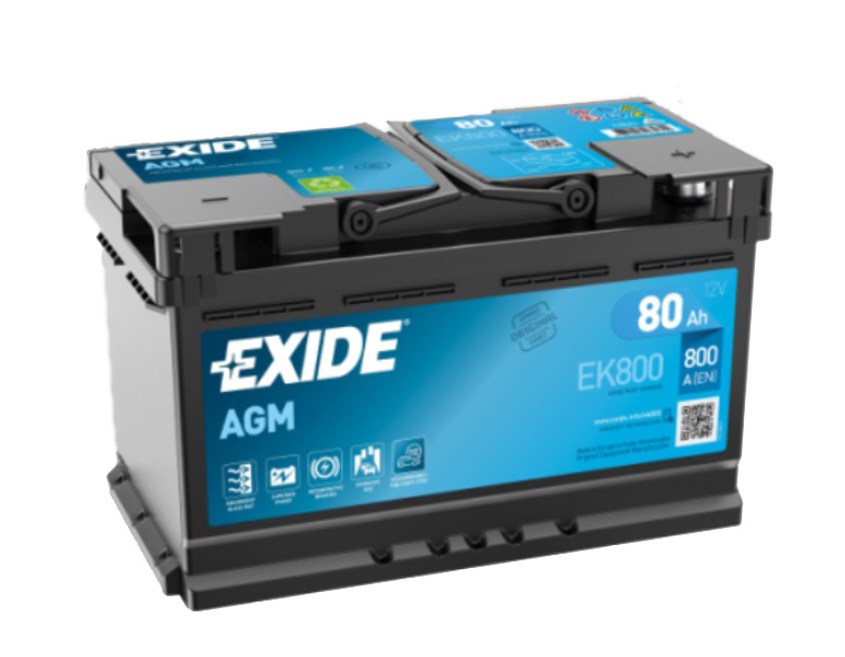 Batería de coche Tudor 80Ah EK800 Exide AGM