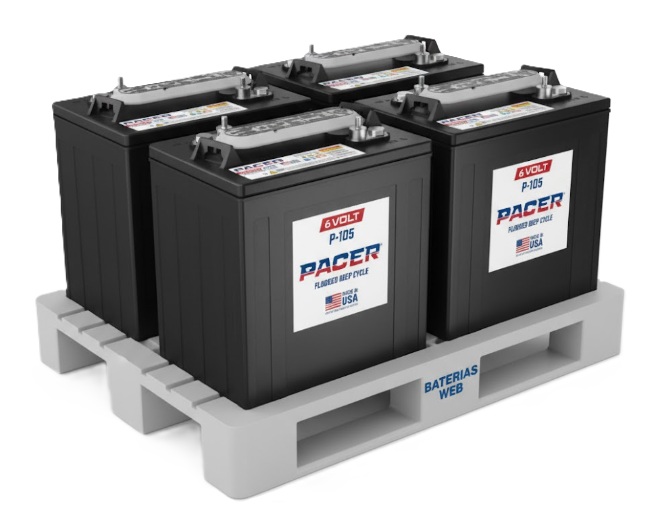Pack 4 Baterías TROJAN/PACER T105 | 6V. 244Ah.