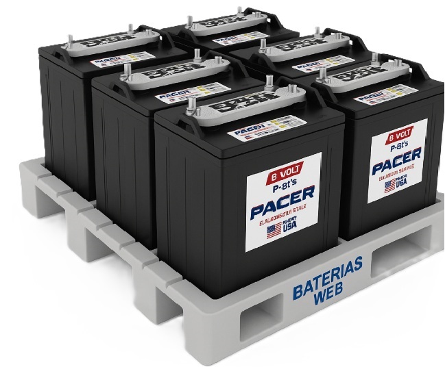 Pack 6 Baterías TROJAN/PACER T875 Cíclica 8V 183Ah