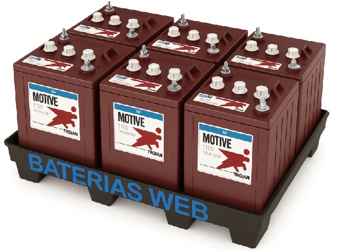 Pack 6 Baterías TROJAN T145 | 6V. 260Ah. Cíclica