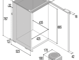 NEVERA NÁUTICA PUERTA NEGRA (130L) CHROMELOCK Vitrifigo C130L